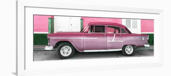 Cuba Fuerte Collection Panoramic - Old Pink Car-Philippe Hugonnard-Framed Photographic Print