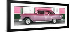 Cuba Fuerte Collection Panoramic - Old Pink Car-Philippe Hugonnard-Framed Photographic Print