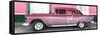 Cuba Fuerte Collection Panoramic - Old Pink Car-Philippe Hugonnard-Framed Stretched Canvas