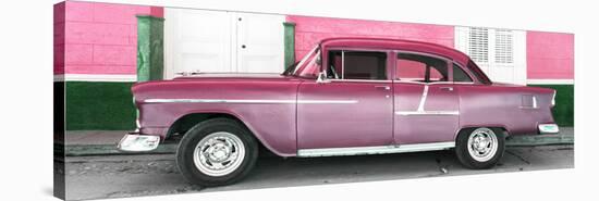 Cuba Fuerte Collection Panoramic - Old Pink Car-Philippe Hugonnard-Stretched Canvas