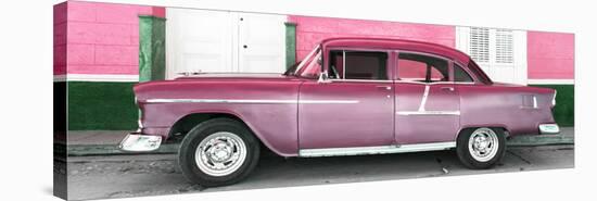 Cuba Fuerte Collection Panoramic - Old Pink Car-Philippe Hugonnard-Stretched Canvas