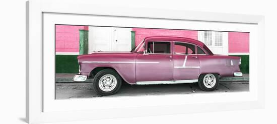 Cuba Fuerte Collection Panoramic - Old Pink Car-Philippe Hugonnard-Framed Photographic Print