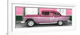 Cuba Fuerte Collection Panoramic - Old Pink Car-Philippe Hugonnard-Framed Photographic Print