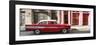 Cuba Fuerte Collection Panoramic - Old Red Car in Havana-Philippe Hugonnard-Framed Photographic Print