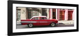 Cuba Fuerte Collection Panoramic - Old Red Car in Havana-Philippe Hugonnard-Framed Photographic Print