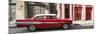 Cuba Fuerte Collection Panoramic - Old Red Car in Havana-Philippe Hugonnard-Mounted Photographic Print