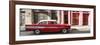 Cuba Fuerte Collection Panoramic - Old Red Car in Havana-Philippe Hugonnard-Framed Photographic Print