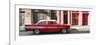 Cuba Fuerte Collection Panoramic - Old Red Car in Havana-Philippe Hugonnard-Framed Premium Photographic Print
