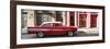 Cuba Fuerte Collection Panoramic - Old Red Car in Havana-Philippe Hugonnard-Framed Premium Photographic Print