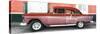 Cuba Fuerte Collection Panoramic - Old Red Car-Philippe Hugonnard-Stretched Canvas