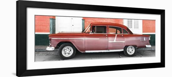 Cuba Fuerte Collection Panoramic - Old Red Car-Philippe Hugonnard-Framed Photographic Print