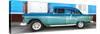 Cuba Fuerte Collection Panoramic - Old Teal Car-Philippe Hugonnard-Stretched Canvas