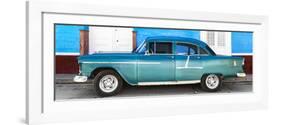 Cuba Fuerte Collection Panoramic - Old Teal Car-Philippe Hugonnard-Framed Photographic Print