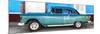 Cuba Fuerte Collection Panoramic - Old Teal Car-Philippe Hugonnard-Mounted Photographic Print