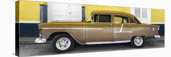 Cuba Fuerte Collection Panoramic - Old Yellow Car-Philippe Hugonnard-Stretched Canvas