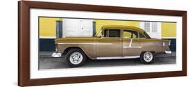 Cuba Fuerte Collection Panoramic - Old Yellow Car-Philippe Hugonnard-Framed Photographic Print