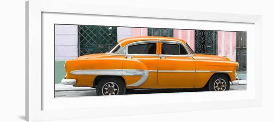 Cuba Fuerte Collection Panoramic - Orange Bel Air Classic Car-Philippe Hugonnard-Framed Photographic Print