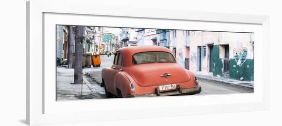 Cuba Fuerte Collection Panoramic - Orange Classic Car in Havana-Philippe Hugonnard-Framed Photographic Print