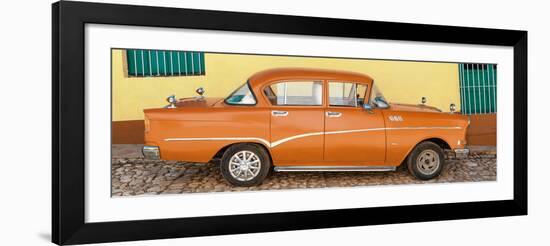Cuba Fuerte Collection Panoramic - Orange Classic Car in Trinidad-Philippe Hugonnard-Framed Photographic Print