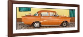 Cuba Fuerte Collection Panoramic - Orange Classic Car in Trinidad-Philippe Hugonnard-Framed Photographic Print