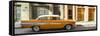 Cuba Fuerte Collection Panoramic - Orange Classic Chevy-Philippe Hugonnard-Framed Stretched Canvas