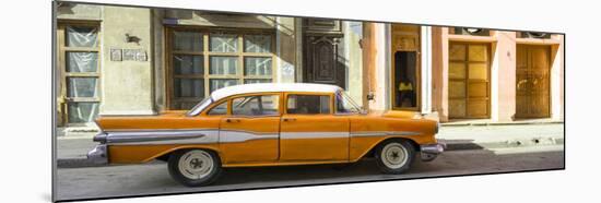 Cuba Fuerte Collection Panoramic - Orange Classic Chevy-Philippe Hugonnard-Mounted Photographic Print