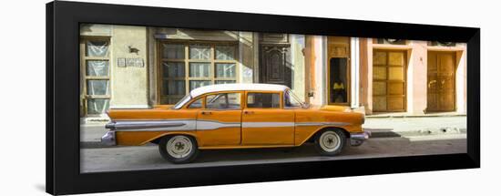 Cuba Fuerte Collection Panoramic - Orange Classic Chevy-Philippe Hugonnard-Framed Photographic Print