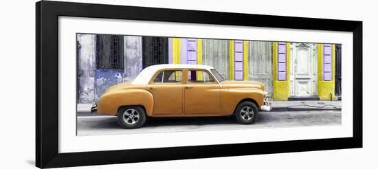 Cuba Fuerte Collection Panoramic - Orange Vintage Car in Havana-Philippe Hugonnard-Framed Photographic Print