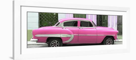 Cuba Fuerte Collection Panoramic - Pink Bel Air Classic Car-Philippe Hugonnard-Framed Photographic Print