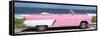 Cuba Fuerte Collection Panoramic - Pink Cabriolet Car-Philippe Hugonnard-Framed Stretched Canvas