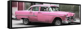 Cuba Fuerte Collection Panoramic - Pink Chevy-Philippe Hugonnard-Framed Stretched Canvas