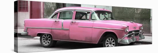Cuba Fuerte Collection Panoramic - Pink Chevy-Philippe Hugonnard-Stretched Canvas