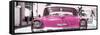 Cuba Fuerte Collection Panoramic - Pink Chevy-Philippe Hugonnard-Framed Stretched Canvas