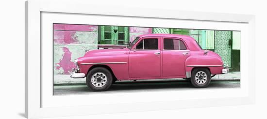 Cuba Fuerte Collection Panoramic - Pink Classic American Car-Philippe Hugonnard-Framed Photographic Print