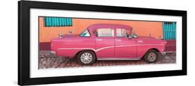 Cuba Fuerte Collection Panoramic - Pink Classic Car in Trinidad-Philippe Hugonnard-Framed Photographic Print