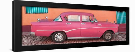 Cuba Fuerte Collection Panoramic - Pink Classic Car in Trinidad-Philippe Hugonnard-Framed Photographic Print