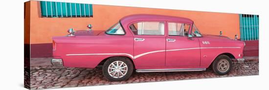 Cuba Fuerte Collection Panoramic - Pink Classic Car in Trinidad-Philippe Hugonnard-Stretched Canvas