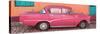 Cuba Fuerte Collection Panoramic - Pink Classic Car in Trinidad-Philippe Hugonnard-Stretched Canvas