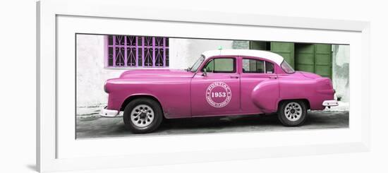 Cuba Fuerte Collection Panoramic - Pink Pontiac 1953 Original Classic Car-Philippe Hugonnard-Framed Photographic Print