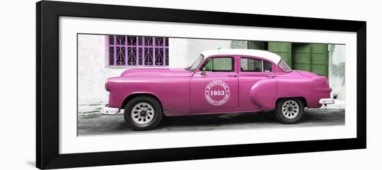 Cuba Fuerte Collection Panoramic - Pink Pontiac 1953 Original Classic Car-Philippe Hugonnard-Framed Photographic Print