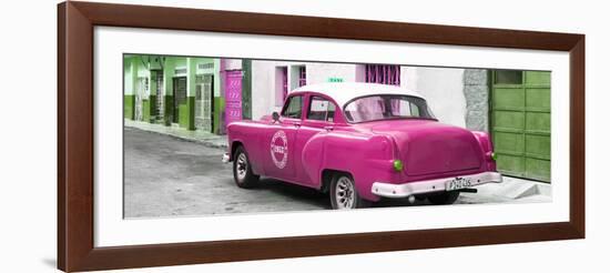 Cuba Fuerte Collection Panoramic - Pink Taxi Pontiac 1953-Philippe Hugonnard-Framed Photographic Print