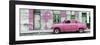 Cuba Fuerte Collection Panoramic - Pink Vintage American Car in Havana-Philippe Hugonnard-Framed Photographic Print