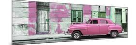 Cuba Fuerte Collection Panoramic - Pink Vintage American Car in Havana-Philippe Hugonnard-Mounted Photographic Print