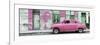 Cuba Fuerte Collection Panoramic - Pink Vintage American Car in Havana-Philippe Hugonnard-Framed Photographic Print