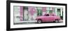 Cuba Fuerte Collection Panoramic - Pink Vintage American Car in Havana-Philippe Hugonnard-Framed Photographic Print