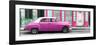 Cuba Fuerte Collection Panoramic - Pink Vintage Car in Havana-Philippe Hugonnard-Framed Photographic Print