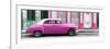 Cuba Fuerte Collection Panoramic - Pink Vintage Car in Havana-Philippe Hugonnard-Framed Premium Photographic Print