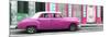 Cuba Fuerte Collection Panoramic - Pink Vintage Car in Havana-Philippe Hugonnard-Mounted Premium Photographic Print