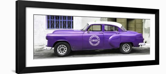 Cuba Fuerte Collection Panoramic - Purple Pontiac 1953 Original Classic Car-Philippe Hugonnard-Framed Photographic Print