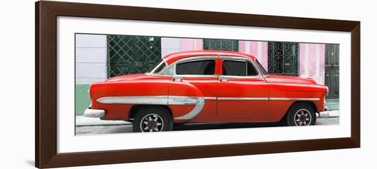 Cuba Fuerte Collection Panoramic - Red Bel Air Classic Car-Philippe Hugonnard-Framed Photographic Print